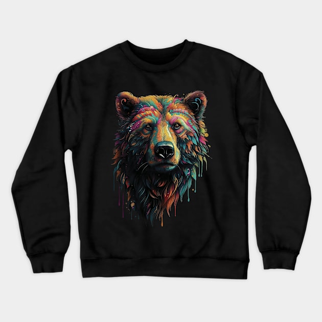 Boho bear Crewneck Sweatshirt by GreenMary Design